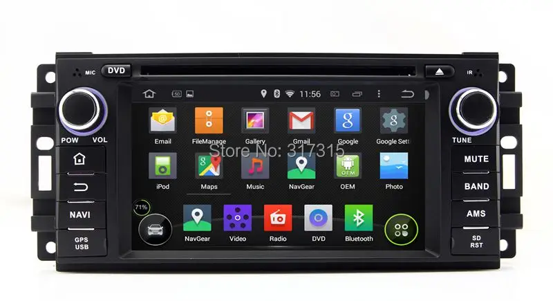 Cheap Android 5.1 Head Unit Car DVD Player for Jeep Commander Compass Grand Cherokee Wrangler with GPS Radio BT USB CD WIFI Stereo 1