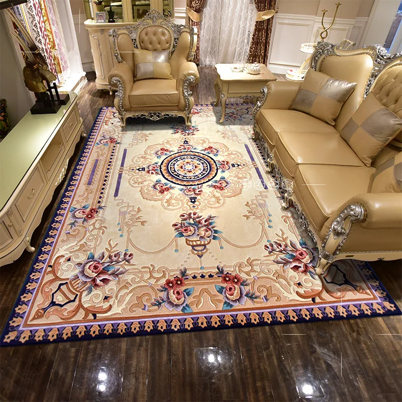 Импортный шерстяной ковер домашний декор гостиной ковер спальни роскошный уплотненный ковер Диванный кофейный столик напольный коврик Европа пасторальные ковры