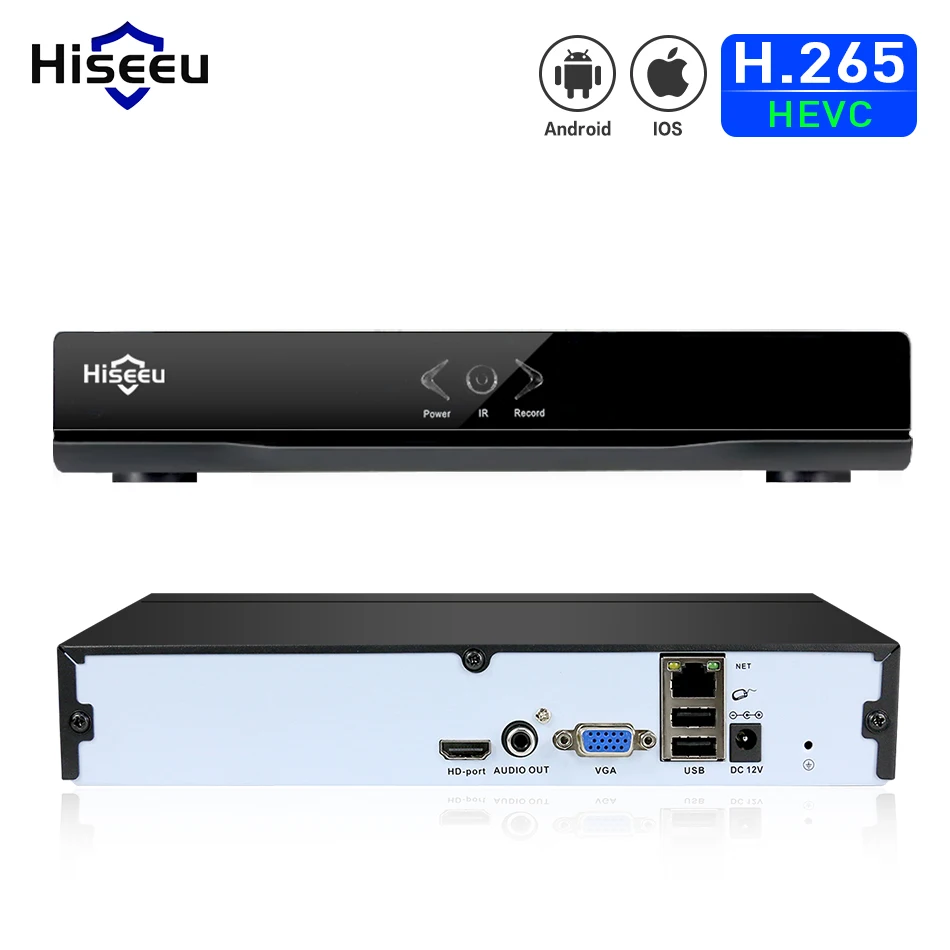 Hiseeu H.265 Security Network Video Recorder H.265 CCTV NVR 4CH 5MP 8CH 4MP Security NVR For H.265/264 IP Camera Onvif Hiseeu H.265 Security Network Video Recorder H.265 CCTV NVR 4CH 5MP 8CH 4MP Security NVR For H.265/264 IP Camera Onvif