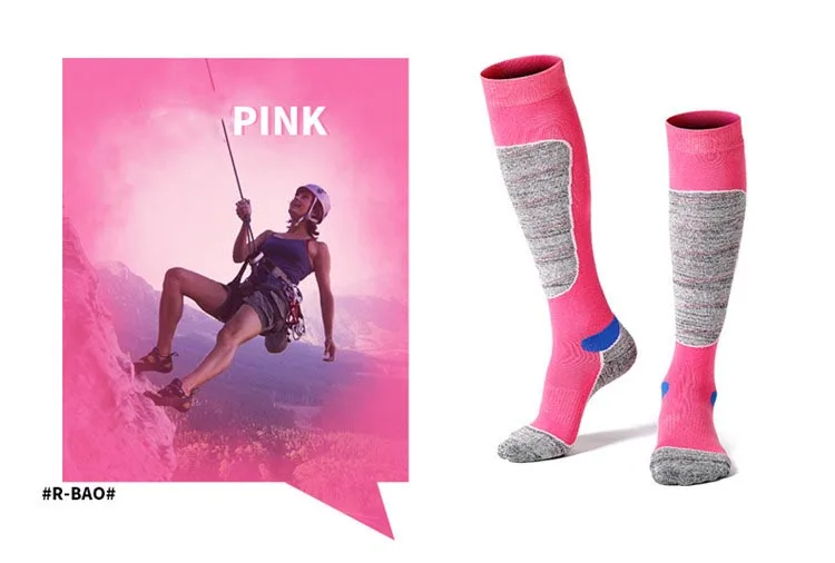 Утолщенные термоноски, длинные носки для зимнего велоспорта, лыжного туризма, сноуборда для мужчин и женщин, уличные треккинговые спортивные носки, термоноски