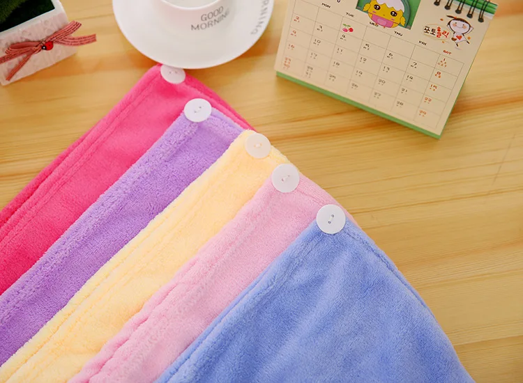 Super absorbent solid color hair with dry hair towel Coral absorbent shower cap variety of color optional