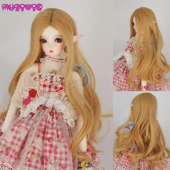 

BJD Doll Wigs Heat Resistant Wire Long Wave Brown Hair for BJD Dolls