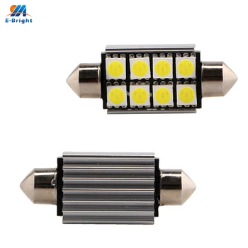 

YM E-Bright 100pcs/lot C5W Can-bus 5050 8SMD Festoon CANBUS 41mm Car led Bulbs License Plate lLight LED Light Bulbs 6000K 12V