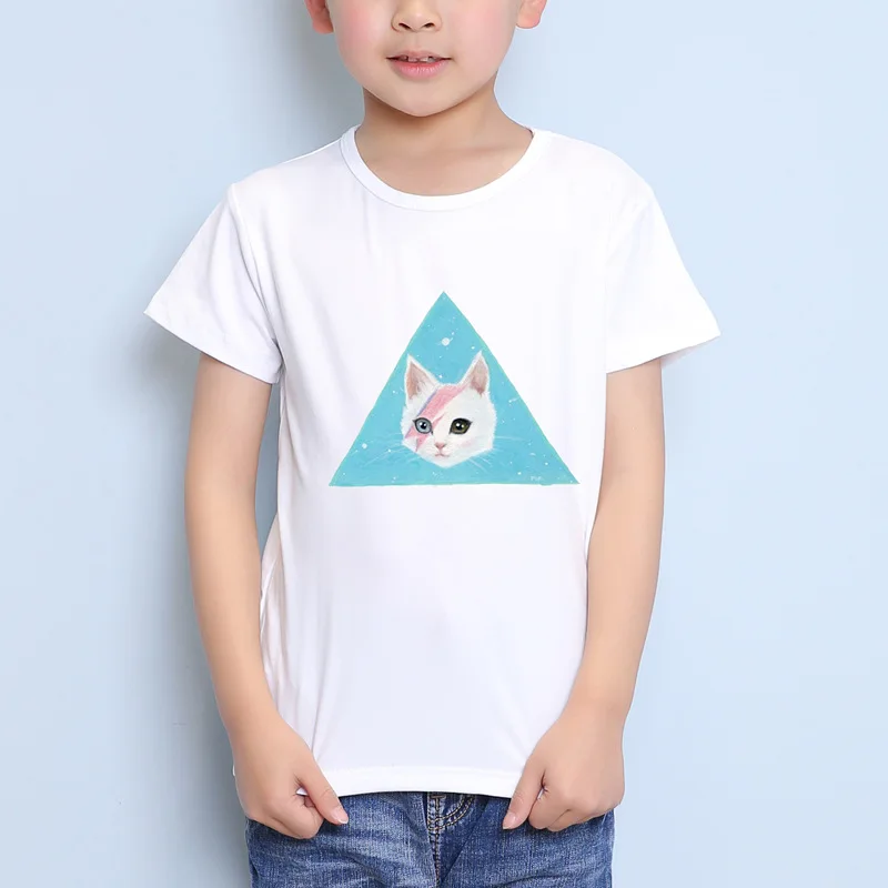 

TEEHEART Boys/girls's Modal T-shirt Harajuku David Bowie Cat Printed 18M-10T Summer Children Casual Clothing TA343