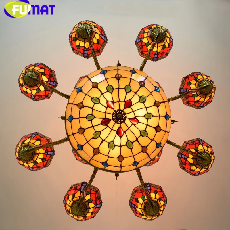 6Tiffany Dragonfly Stained Glass Pendant Light