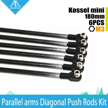 

1 set Rostock Delta Kossel mini 215mm ID :3 mm and Rod OD: 5mm 180mm Arms Carbon Diagnonal push rods full Kit Rod for 3d printer