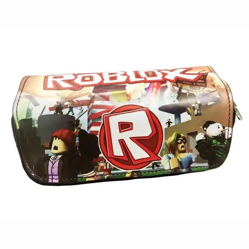 Cartoon Games Roblox Letter Creeper Plaid Children Teenager Student Pencil Case Box Pen Bag Cosmetic Makeup Change Purse Bag - 