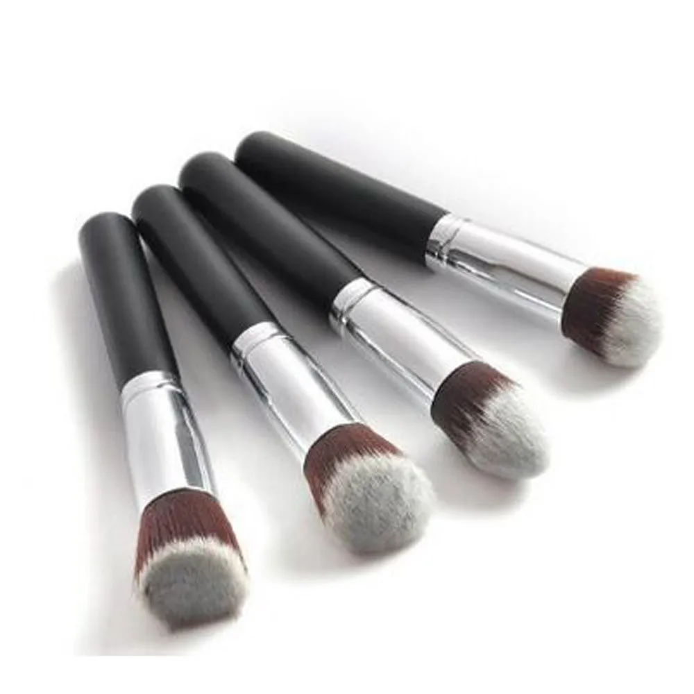 New 4 Pcs Black Synthetic Kabuki Flat Foundation Brush Single Makeup Cosmetic Brush High Quality
