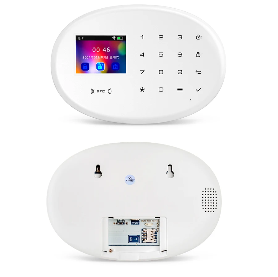 KERUI W20 GSM Wifi сигнализация 2,4 дюймов Сенсорная панель WiFi GSM охранная сигнализация приложение RFID мини подвижный PIR датчик сирена