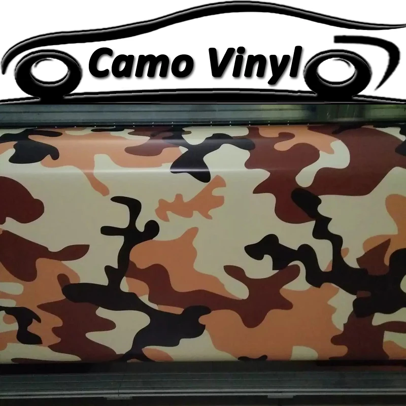 Special Price Auto Styling Bruin Camouflage Vinyl Wrap Sneeuw Urban Camo Camouflage Sticker Folie Auto Covers Grootte: 1.52*5/10/15/20/25/30 M