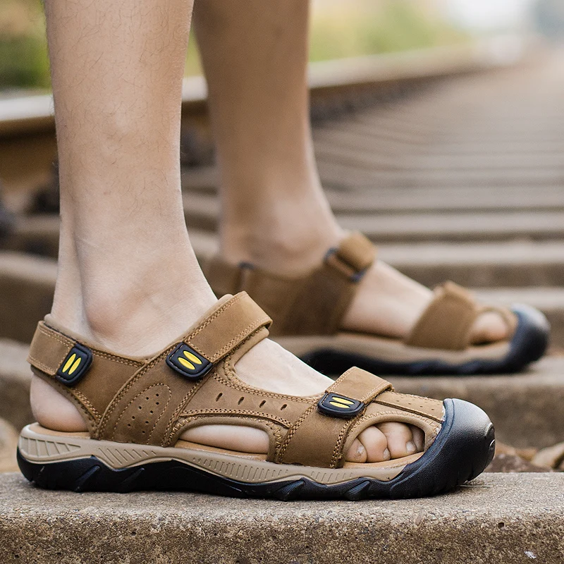 Clorts aqua shoes Мужская водонепроницаемая обувь для прогулок летняя обувь для плавания дышащая обувь болотная обувь спортивные сандалии из натуральной кожи