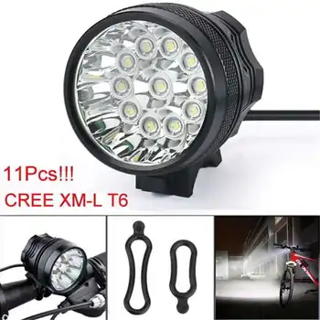 

28000LM 11 x CREE XM-L T6 LED 8 x 18650 Bicycle Cycling Light Waterproof Lamp Portable lighting travel bicycle flashlight #4A09