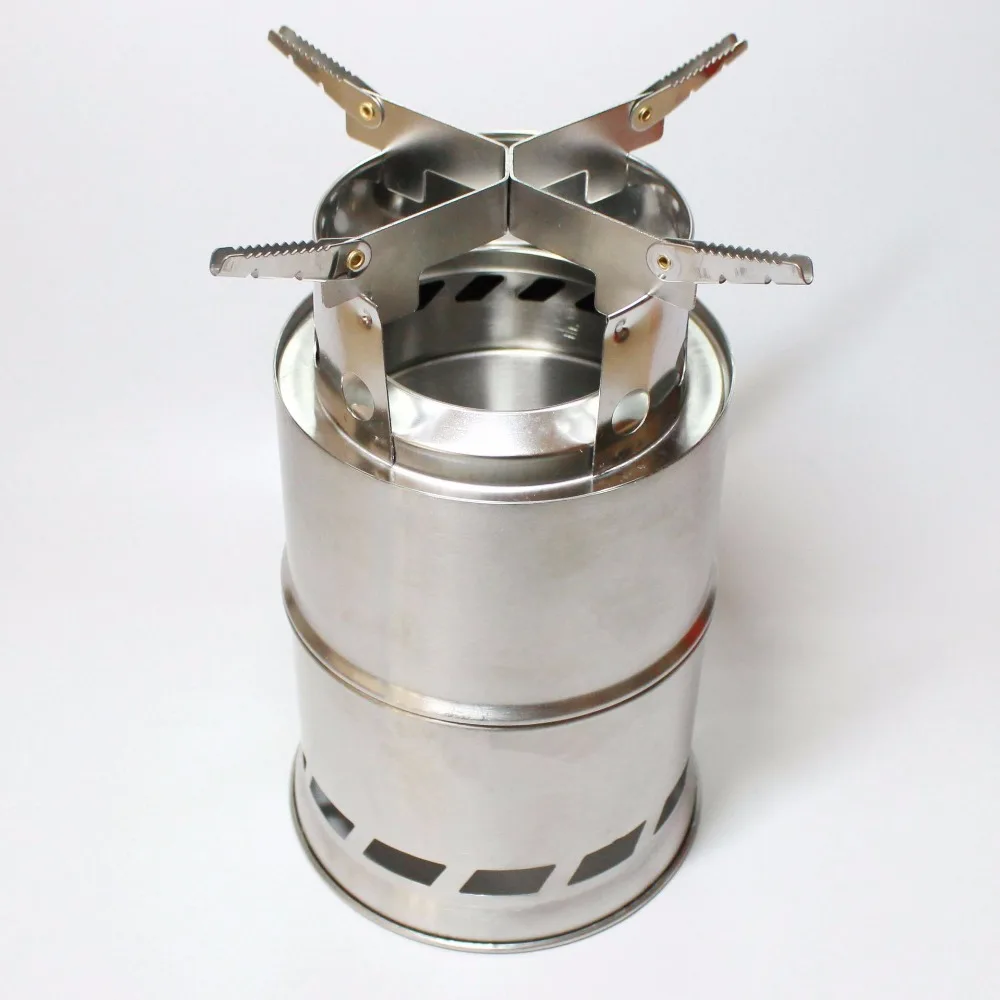Useful Outdoor Cooking Picnic BBQ Camping Stove Stainless Steel Light weight Wood Stove Solidified Alcohol Stove useful 8 in 1 outdoor camping stainless steel multifunctional mini pliers