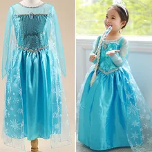 2016 d’été enfants anna elsa robes pour enfants robe fille elza costume robes infantile rapunzel robes princesse sofia Halloween