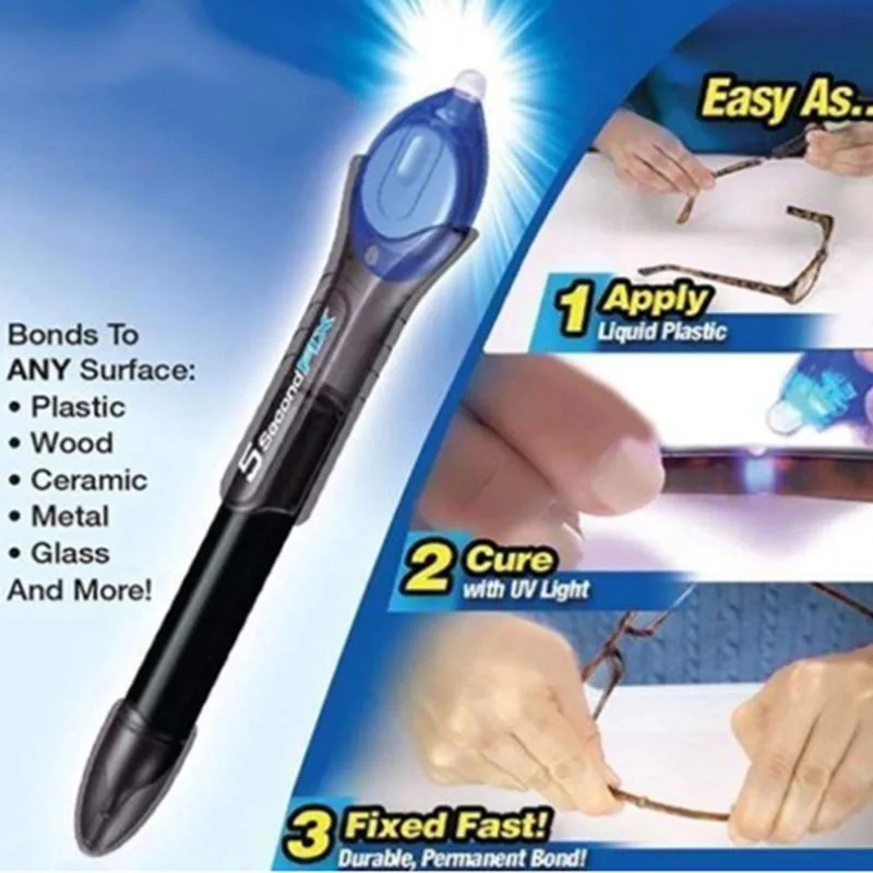 Fix Pen сварка 5 секунд Быстрое исправление УФ свет ремонт ручка Набор инструментов соединение супер питание жидкие пластиковые наконечники сварка