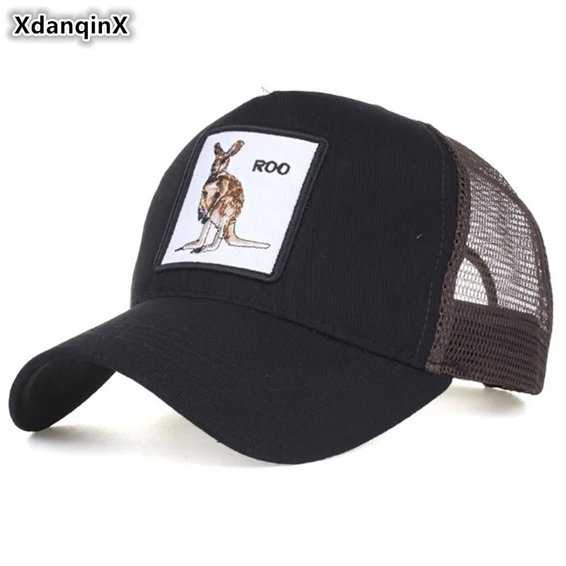 

XdanqinX Unisex Summer Net Animal Hats Mesh Breathable Baseball Caps Women's Ponytail Sports Cap Adjustable Men's Snapback Cap