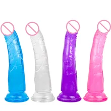 CPWD Crystal Jelly Dildo Realistic Sex Toys for Woman Soft Male Artificial Penis Suction Cup Strapon Dick No Vibrator Huge Penis