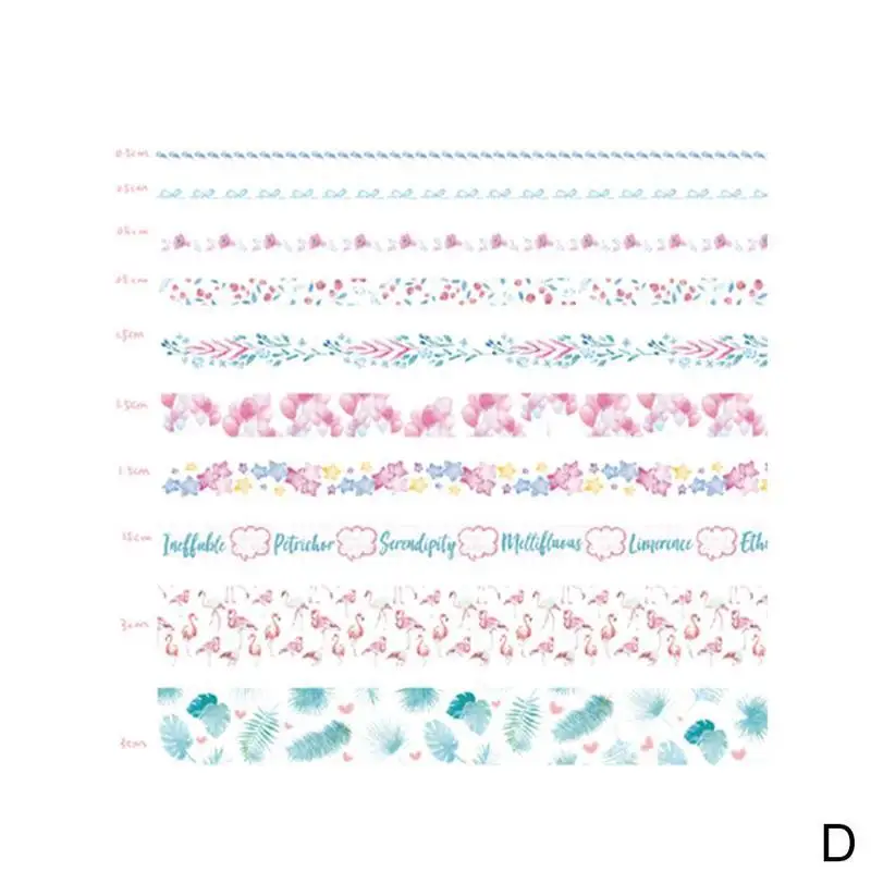 1 Набор бумажных лент руководство альбом дневник Diy декоративные Kawaii стикеры s простой маскировки клейкая лента этикетка наклейка канцелярские товары - Цвет: D