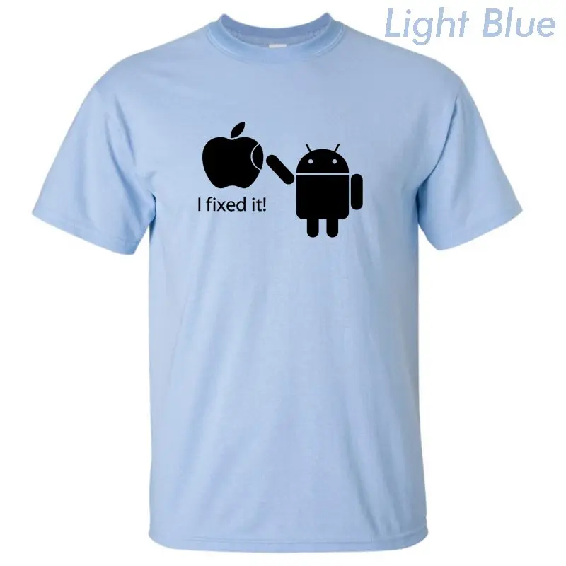 COOLMIND FU0116A, хлопковые мужские футболки, Android Robot, Мужская футболка, Apple Humor Logo, с принтом, забавная футболка, короткий рукав, футболки - Цвет: Q BLUE