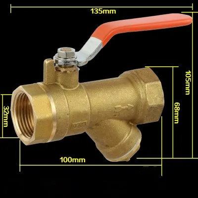 1 шт. латунь Y Тип фильтр шарикового клапана " DN25 BSP Равно Женский нитки