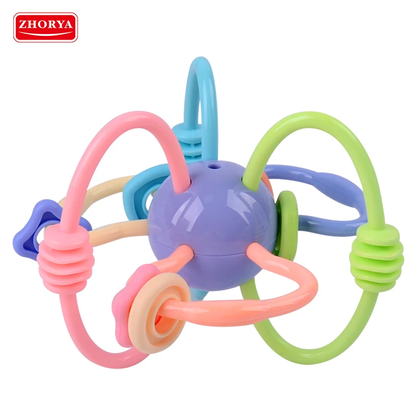 

Zhorya Colorful Baby Rattles Infant Teether Toys with Sound Teeth Ball Develop Baby Intelligence Shaking Bell for Baby Infant