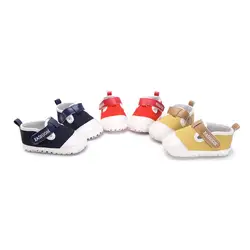 Многоцветный обувь для малышей Хлопок Ткань Письмо Твердые патч обувь Дети Малыш активные мягкие Нескользящие Высокое качество обувь