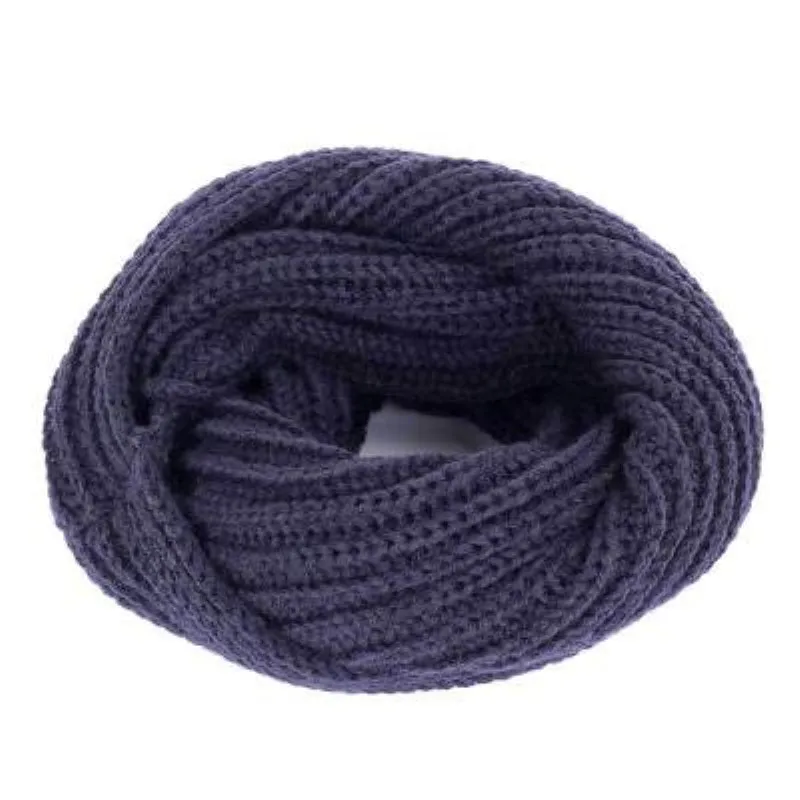 Kids Wrap Scarf White Autumn Winter Warm Knitted Children Circle Scarf Fashion Splice Thick Snood Scarf Gifts for Girls Boys
