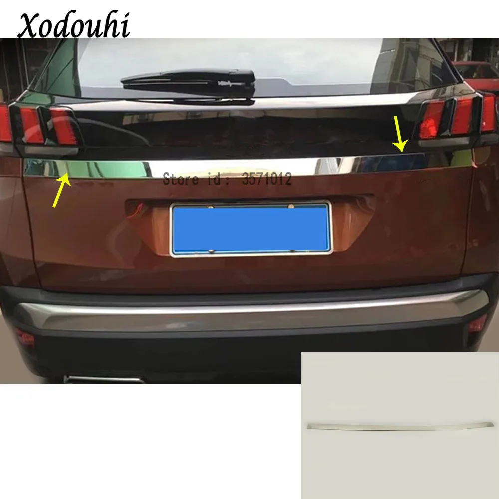 Для peugeot 3008 GT 3008GT 2016 2017 2018 кузова Стайлинг Обложка из нержавеющей стали задняя дверь верхней багажника Рама плиты отделкой лампа