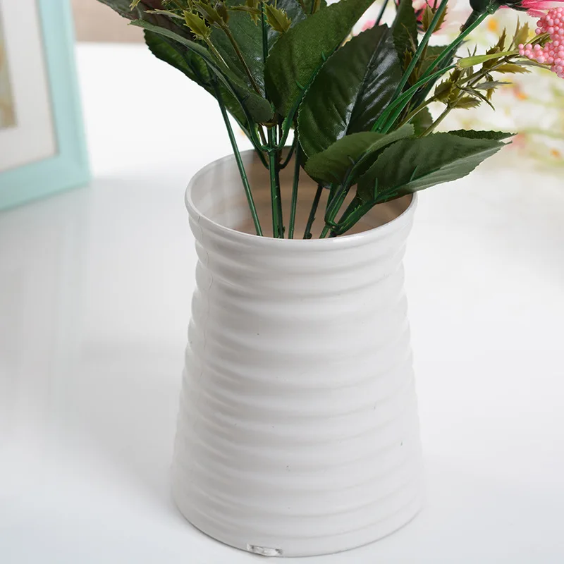 Имитация керамической пластиковой вазы для воды, узор, простое украшение для дома, Цветочная композиция для вазы, цветочный горшок, ремесло, украшение