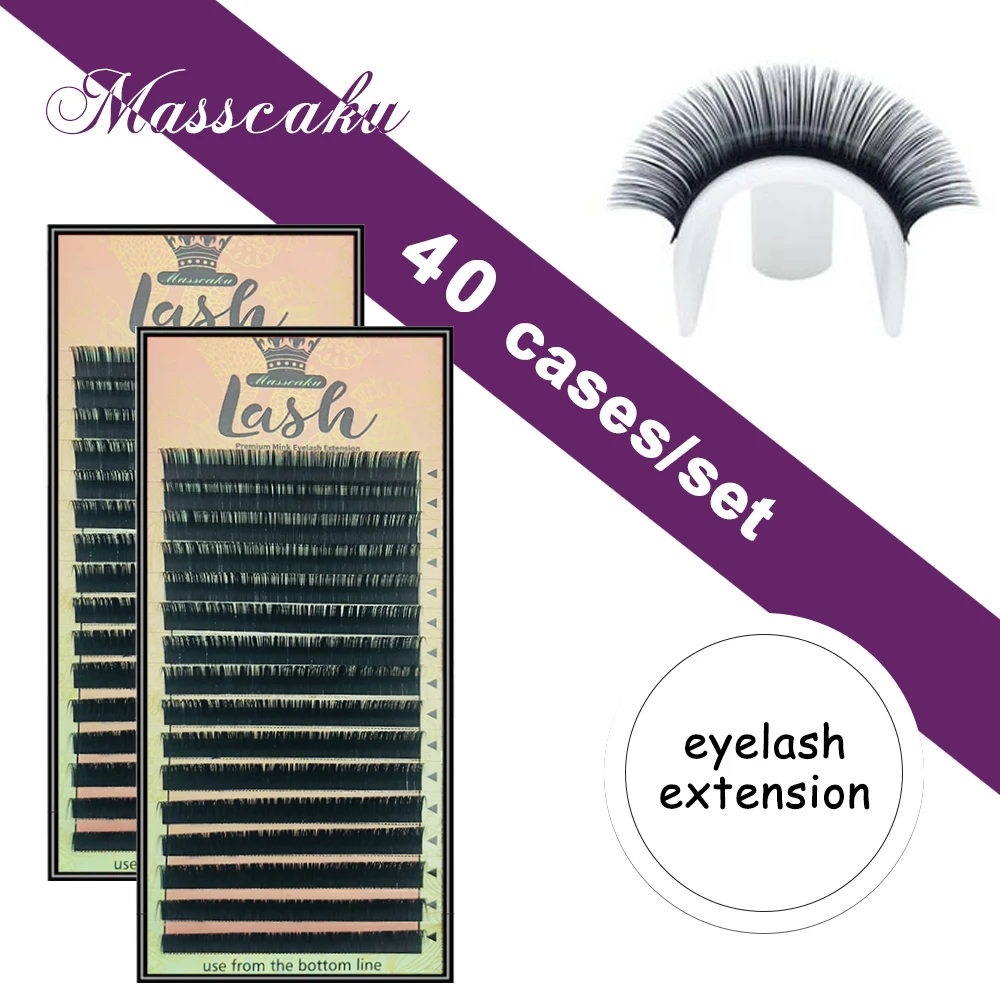 

40 cases/lot all style Cilia natural individual eyelash extensions make up tools faux premium mink false eyelash luxurious box