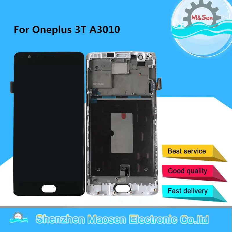 

Original AMOLED M&Sen 5.5" For Oneplus 3T A3010 LCD Screen Display+Touch Panel Digitizer Frame For Oneplus 3 A3000 LCD