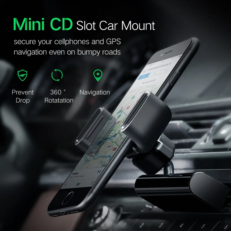 Ugreen Car Phone Mount CD Slot Car Phone Holder for iPhone 8 Magnetic Holder Stand Clip Cell Phone Holder for Huawei Tablet GPS