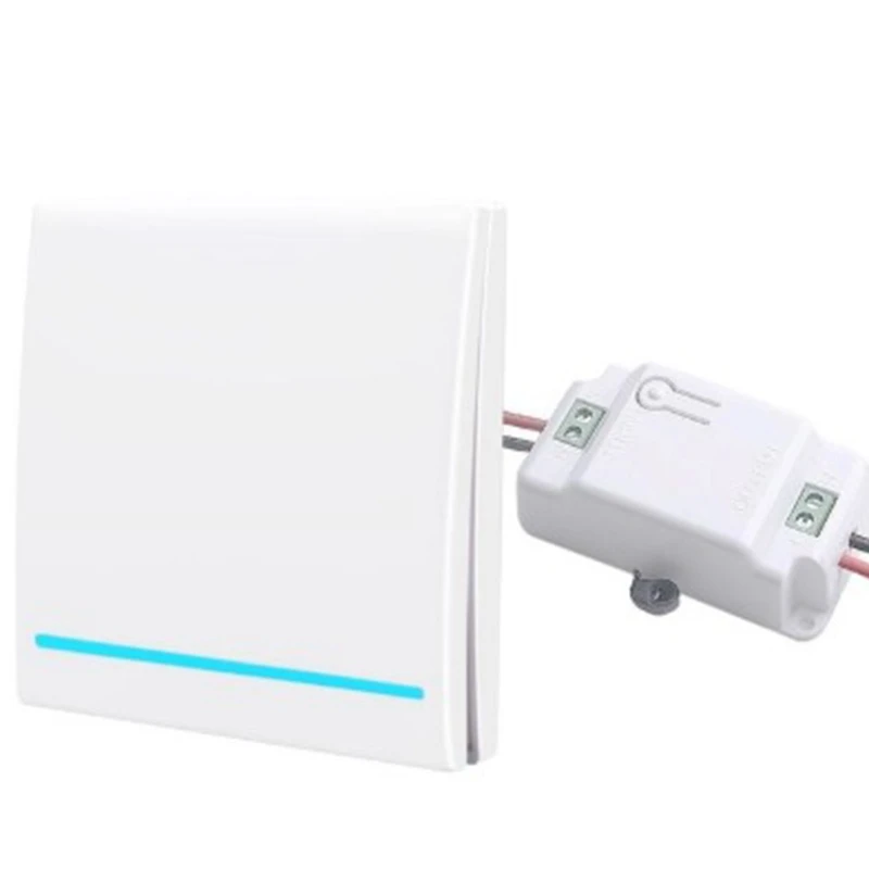 

HOT-Wireless Remote Control Switch Free Stickers Smart 86 Type Free Wiring 433Mhz Wall Lamp