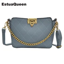 Fashion Women Plaid pattern PU Leather Chain Messenger Bag Handbag Ladies Shoulder Crossbody Bags Woman Purse Bolsos Mujer Bolsa lacquer geometric women handbag baobao pu leather shoulder crossbody chain bags messenger bag clutch ladies purse bolsa feminina