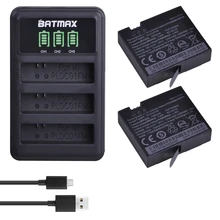 2 pièces 3.80V 1450mAh Original Mijia 4k batterie + LED 3 fentes USB chargeur pour le Sport Xiao mi Mi Jia Action Mini accessoires de caméras