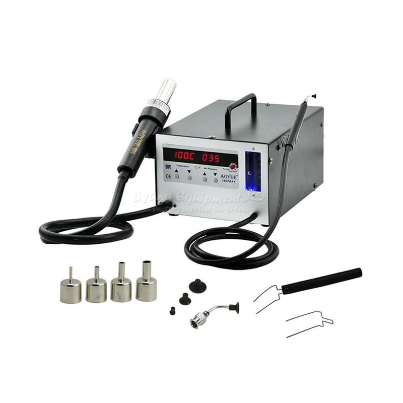 

550W SMT Hot Air 2-in-1 Bga Rework Solder Station AOYUE i852A++ with 4 Nozzle IC Remover suction pen