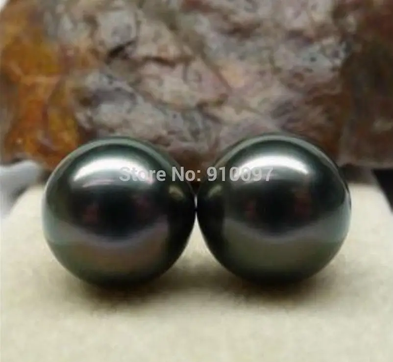 

>>>AAA+ 12MM Black Akoya Shell Pearl Earring