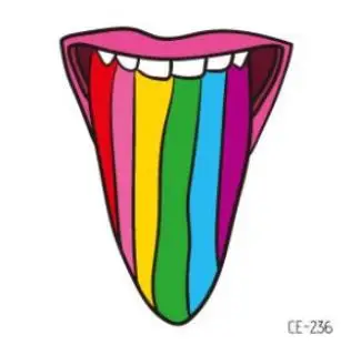 

Temporary Tatoo Fake Tattoo Sticker Rainbow Tongue Tattoos Stickers Tatouage Waterproof Tatto For Kids Men Women Girl