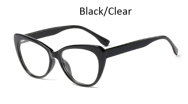 Black Clear Женские оправы для очков, модные солнцезащитные очки "кошачий глаз" оправа для компьютерных очков женские прозрачные линзы, очки рамка женские Винтаж очки - Цвет оправы: Black Clear