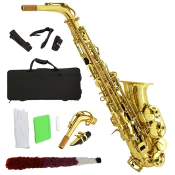 

Ostrich School Professional Paint Gold Alto Eb Sax Saxophone w/Case, Mouthpiece, Carekit
