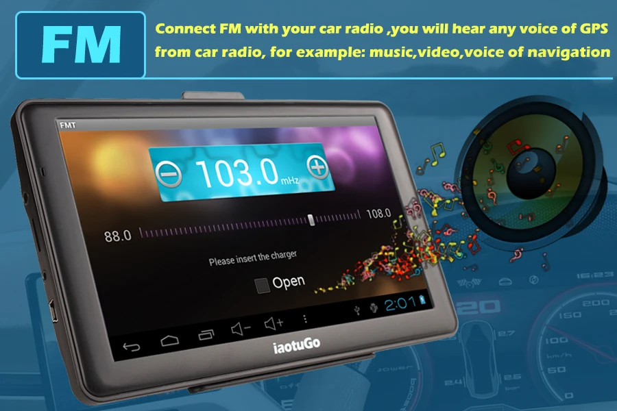 iaotuGo 7″ Android Car GPS Navigation+LED Night Vison Rear Camera,Android