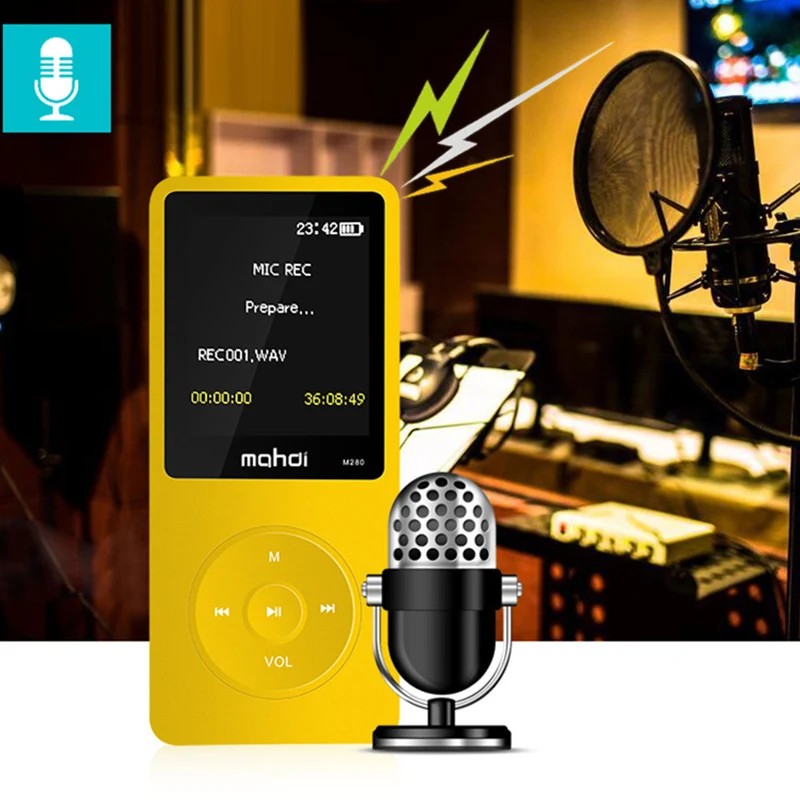DOITOP MP3 MP4 Player 8GB With Digital Display Screen Sport MP3 MP4 HIFI Player Support FM Radio TF Card Built-in Loud Speaker A