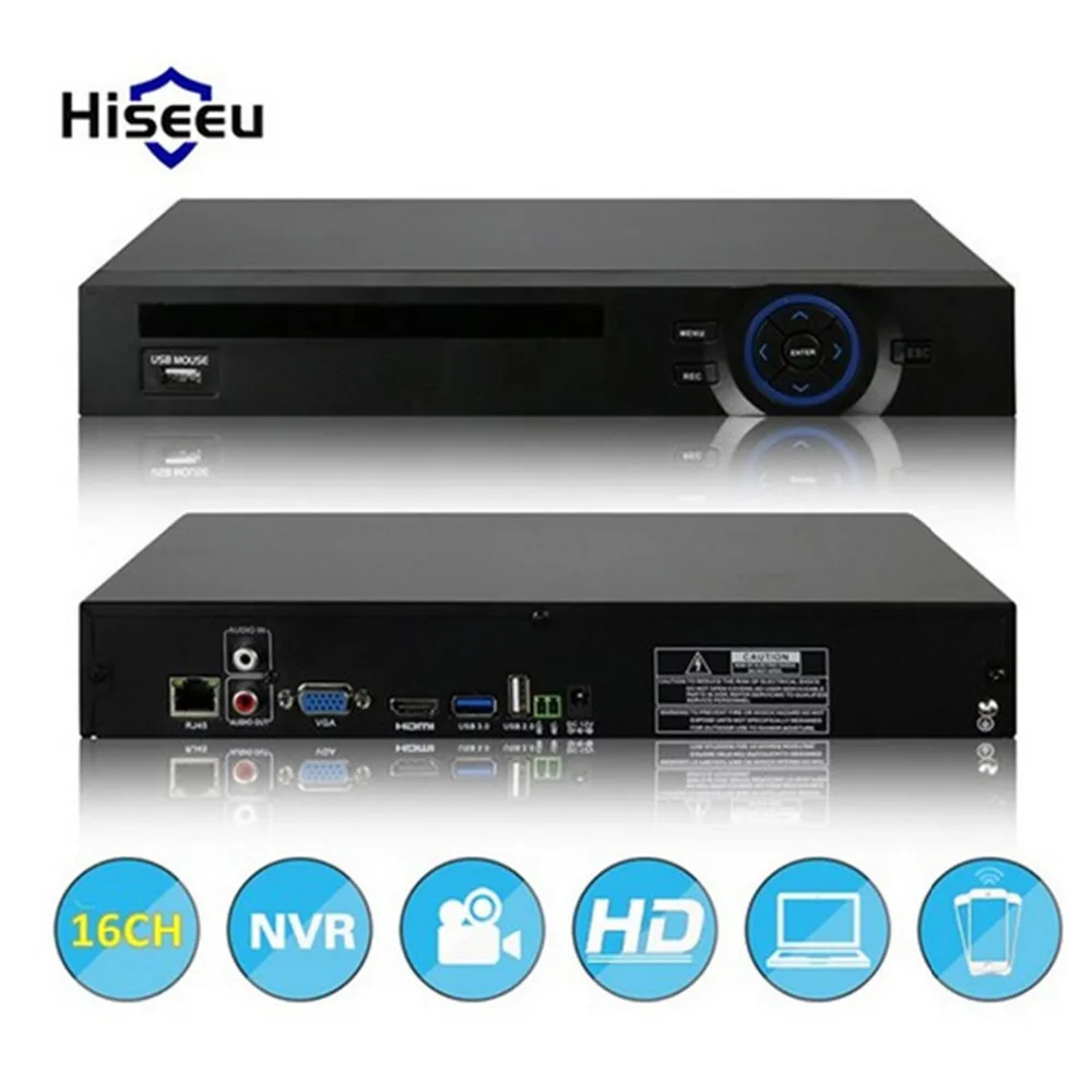 

hiseeu 16CH NVR CCTV System 720P 960P 1080P DVR Network Video Recorder H.264 Onvif 2.0 IP Camera 2 SATA P2P Cloud 16 channel