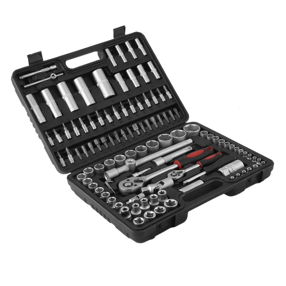

108PCS/SET Professional 1/4 Inch 1/2 Inch Socket Set Ratchet Wrench Spanner Torx Nuts Torque Car Auto Repair Hand Tools 2018