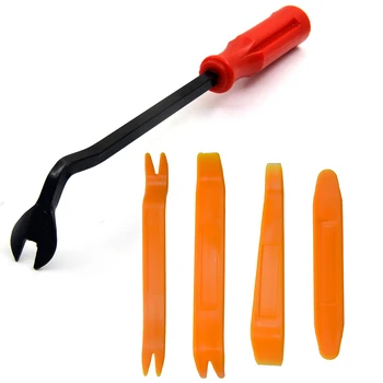 

4pcs car door pannel with Cleaner tool Car Door Panel Remover Upholstery Fastener Disassemble Auto Vehicle Refit Tools Free Ship