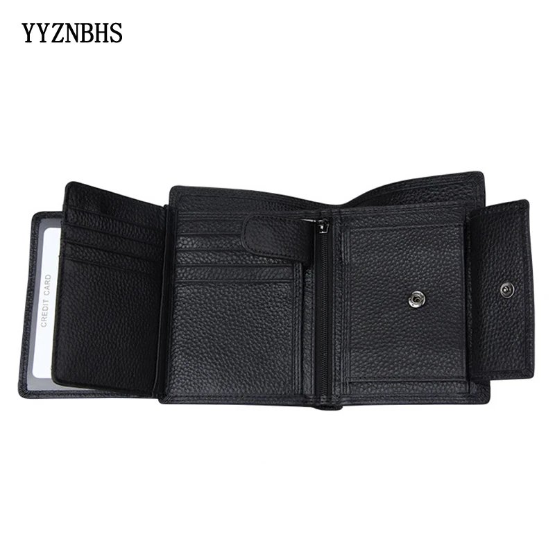 

Hot Men Wallet Genuine Leather Short Wallets Male Multifunctional 3 Fold Cowhide Wallet Male Purse Coin Pocket Photo Card Holder