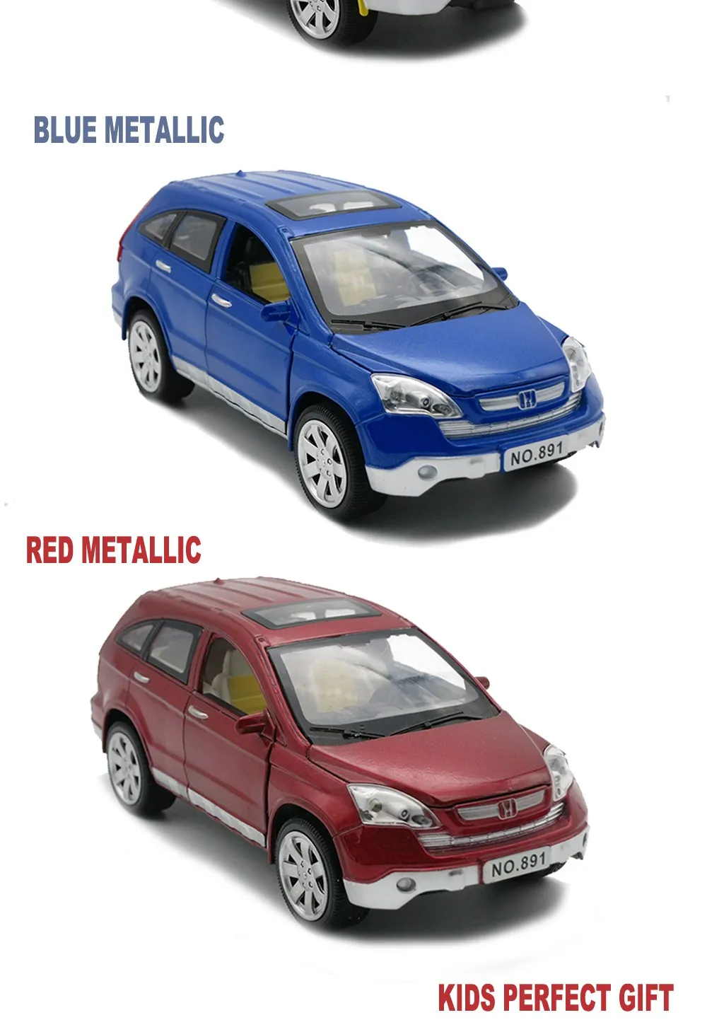 1/24 масштаб 20 см длина литья под давлением HONDA CRV Модель автомобиля игрушки для мальчиков/детей с подарочной коробкой/открываемая дверь/музыка/функция оттягивания/светильник