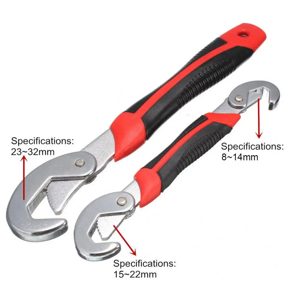 Multi-Function 2pcs Universal Wrench Adjustable Grip Wrench set 9-32mm ratchet wrench Spanner hand tools Multi-Function 2pcs Universal Wrench Adjustable Grip Wrench set 9-32mm ratchet wrench Spanner hand tools