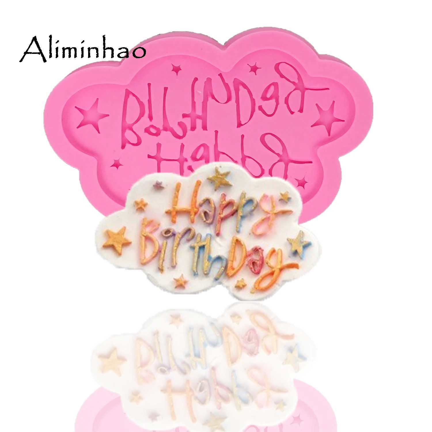 B1290 форма с надписью Happy birthday силиконовая сделай сам инструменты для украшения