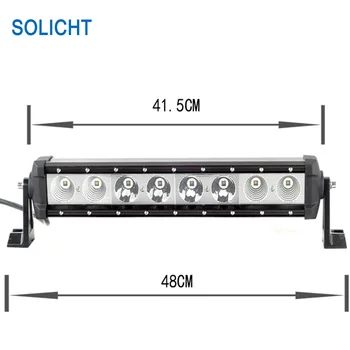 

SOLICHT 16'' 80W Single Row 4X4 LED Light Bar 7200lm 8LEDs Bar IP67 9-32V SUV Vehicles Truck Offroads Drive Bumper Fog Lamp